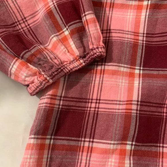 4/$20 Gap XL kids Blouse Checked print shirt plaid pink - Picture 4 of 5
